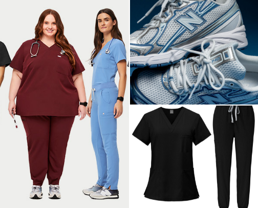 Scrubs for hectic work-life in a hospital cover photo collage