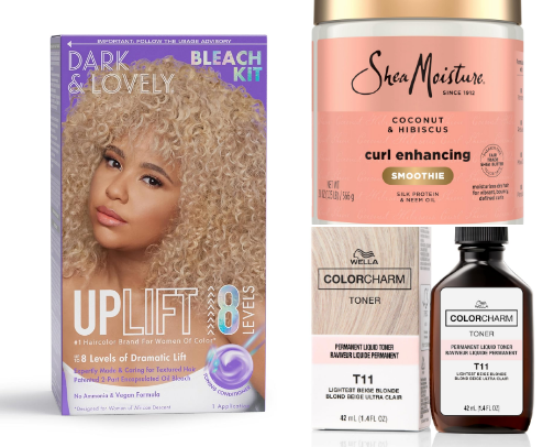 from brunette - ash blonde: curly girl friendly cover photo collage