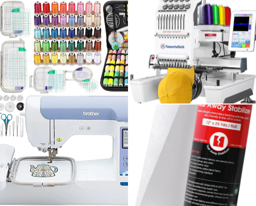 Embroidery supplies cover photo collage