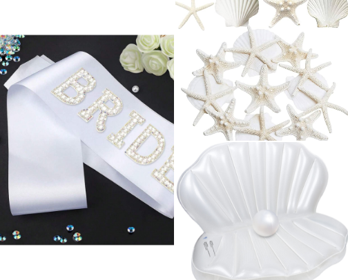 Seashells and wedding bells wedding theme cover photo collage