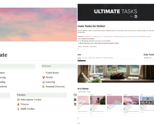 15 Free Notion Templates to Organize Your Entire Life cover photo collage