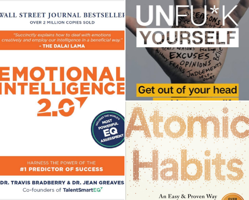 Self Improvement Books cover photo collage
