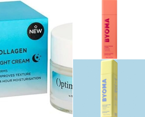 Skincare products cover photo collage