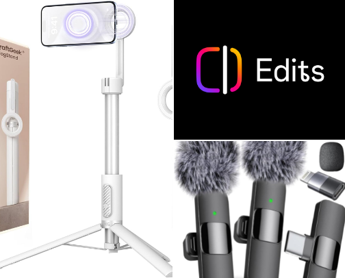 Content creation accessories cover photo collage