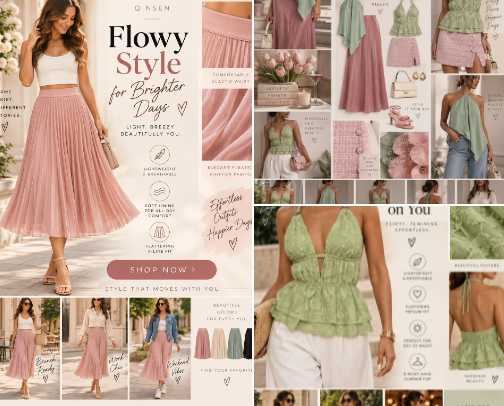 Sage Green & Pink Outfit Ideas | Soft, Chic & Feminine 🌸 cover photo collage