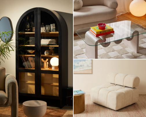 Fun, stylish modern furniture and decor cover photo collage