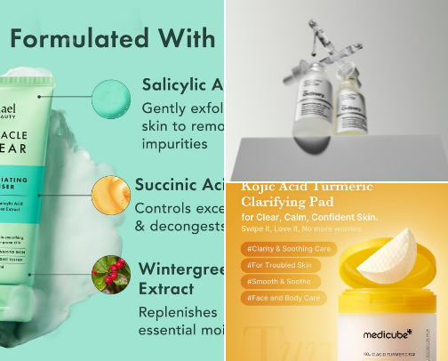 Acne Prone Skincare Favs cover photo collage