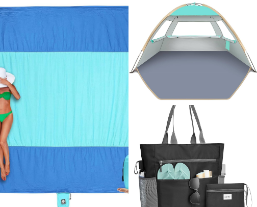 What’s in my beach bag? 🏝️ 👜 cover photo collage