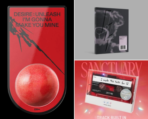 K-pop albums with special inclusions cover photo collage