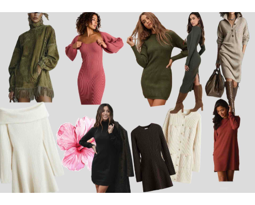 Best Knitted Dresses for Winter 2025 cover photo collage
