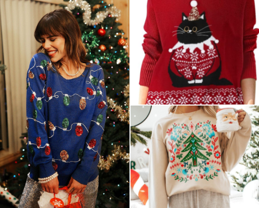 (cute) ugly sweater ideas 🎄 cover photo collage
