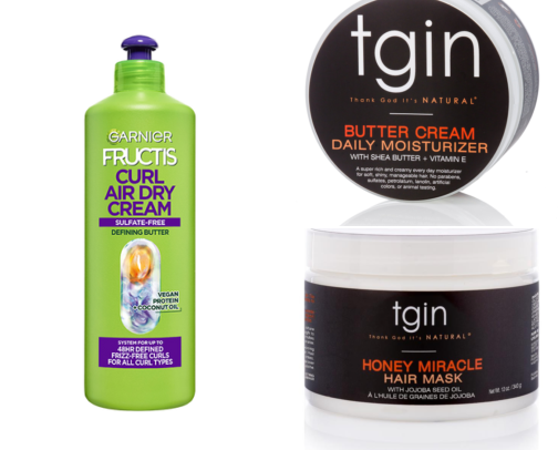 Curly hair products cover photo collage