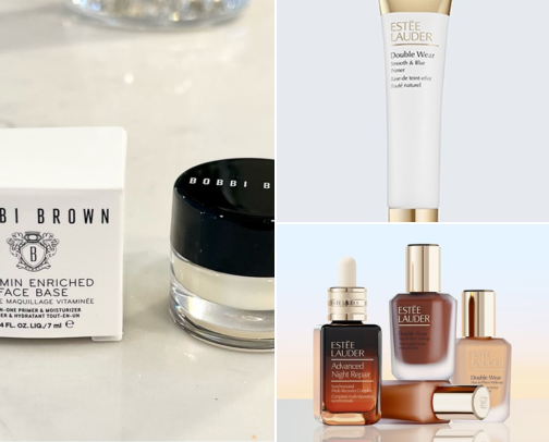 Skincare product as base before makeup cover photo collage
