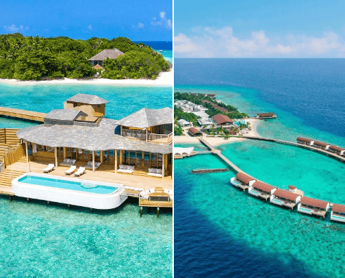 Meet your best experience in this Maldives' hotels cover photo collage