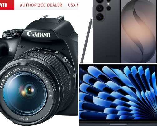 Electronic equipment cover photo collage