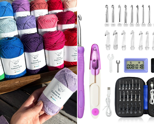 Crochet Starter Kit 🧶 Beginner Friendly cover photo collage