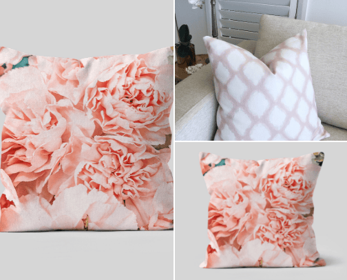 Pink soft furnishings cover photo collage