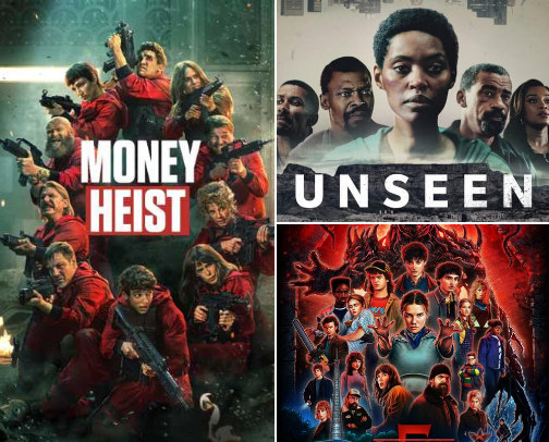 Netflix movie and series recommendations cover photo collage