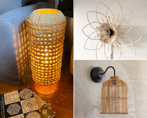 Natural lampshade cover photo collage