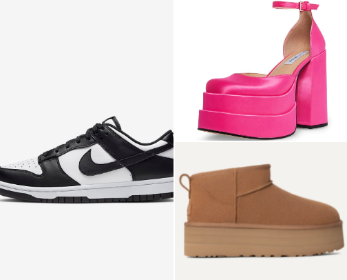 Trendy shoes cover photo collage