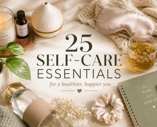 25 Self-Care Essentials for a Healthier, Happier You cover photo collage