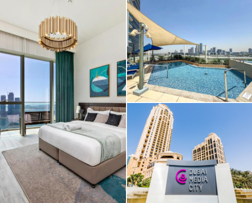 Lovely Hotels for a Cosy Getaway in Dubai Media City, Dubai, United Arab Emirates cover photo collage