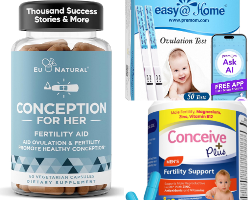 Fertility and pregnancy kits. cover photo collage