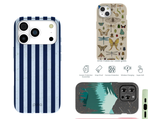 I Finally Replaced My Plastic Phone Case With Compostable Ones That Actually Work cover photo collage