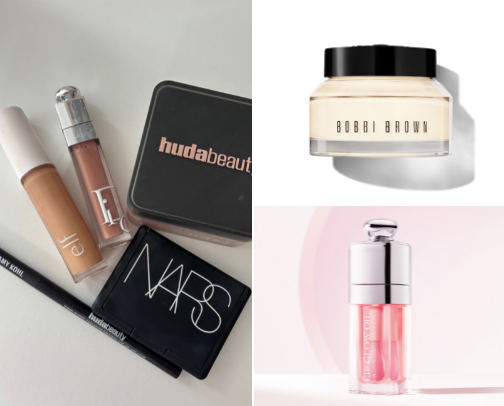Makeup products cover photo collage