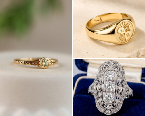 Antique Rings for My Vintage Girlies cover photo collage