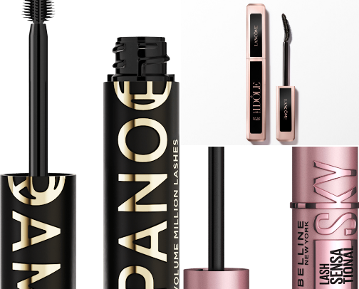 Mascara and eyeliner cover photo collage
