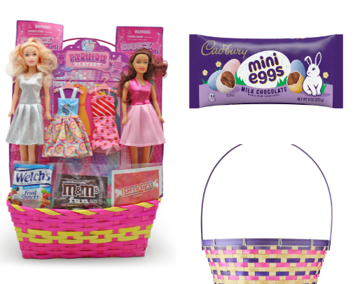 Easter Baskets for Kids And Easter Candy. cover photo collage