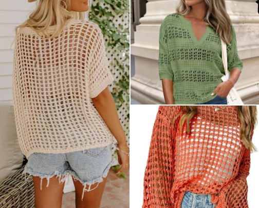 Crochet Sweater Cover-Ups That Look Great Over a Swimsuit cover photo collage