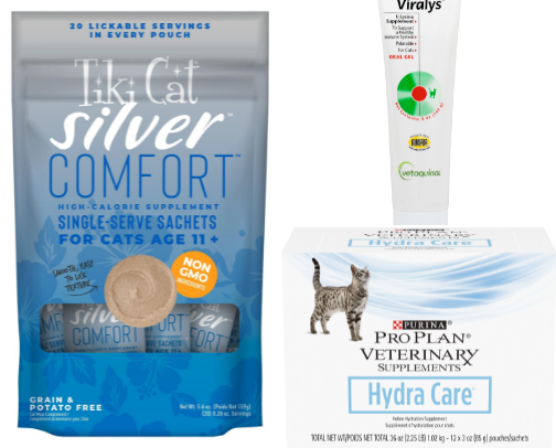 Cat products and supplements cover photo collage