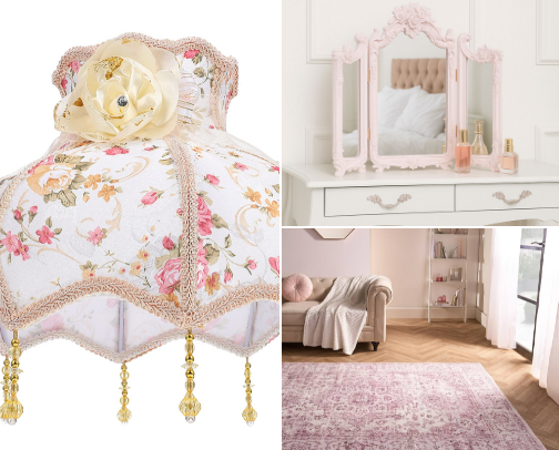 the guide to a pink princess bedroom 𐙚 cover photo collage