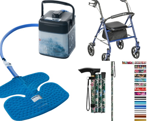 Knee Replacement Items cover photo collage