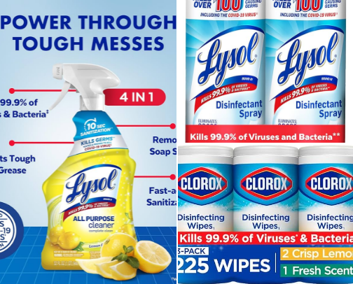 Cleaning items cover photo collage