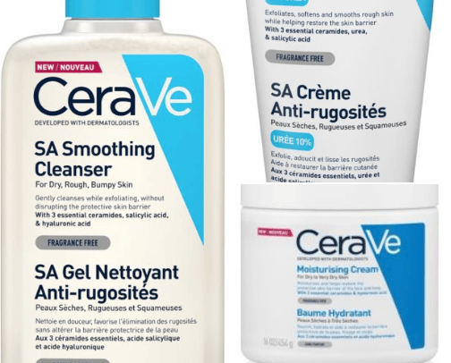 Dry skin products cover photo collage