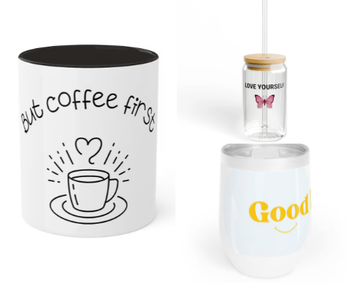 Mugs and Tumblr cover photo collage