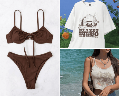 Vacay fits and finds cover photo collage