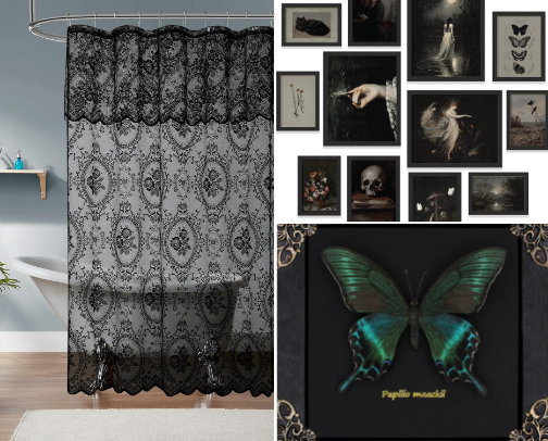 Gothic /Victorian interior design cover photo collage