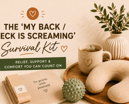 The 'My Back / Neck Is Screaming' Survival Kit cover photo collage