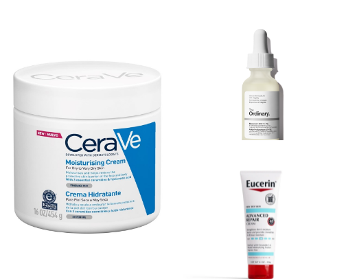 affordable skincare for DRY skin 🤍 cover photo collage