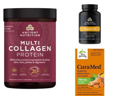 Supplements, health and fitness cover photo collage