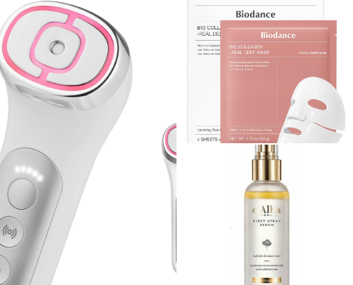 궁극의 '강남 클리닉' 홈 케어 루틴: 기기 및 인기 스킨케어 제품 cover photo collage