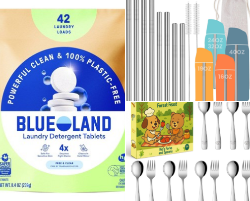 Reducing plastics cover photo collage