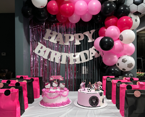 Hello Kitty / Inter Miami birthday cover photo collage