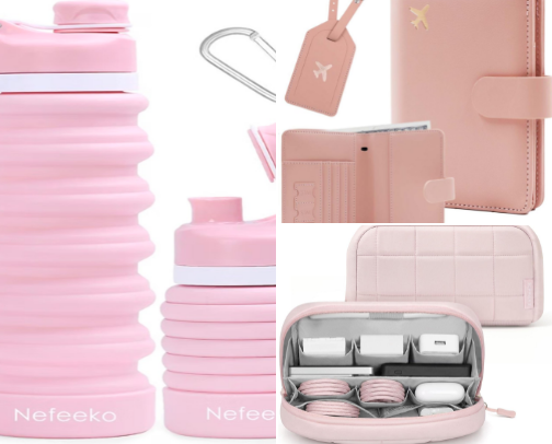 Cute Luggage Tags & That Girl Travel Essentials cover photo collage