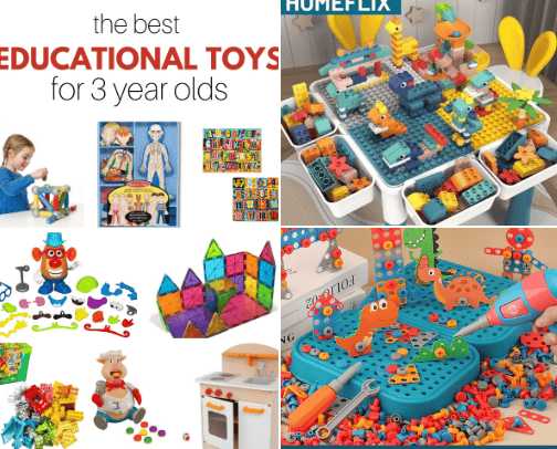 educational children's toys cover photo collage
