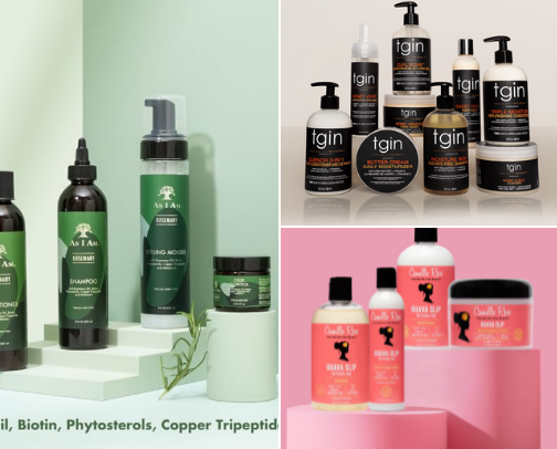 Natural Hair Care products cover photo collage